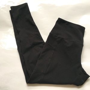 Along Fit Yoga Pants Leggings High Rise Black Size XL Side & Waistband Pockets